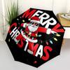 1 Stück Frohe Weihnachten! Coole Nikolaus-Design Automatik-Regenschirm, Tragbares 3-fach faltbares Design, 8-Rippen Eisenrahmen, Outdoor, Festliches Geschenk für Fans & Reisende