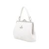 VIVIENNE WESTWOOD Granny Frame Silver Logo Detachable Chain Strap Top Handle Bag Women Shoulder Bag White 52020003S000DA401