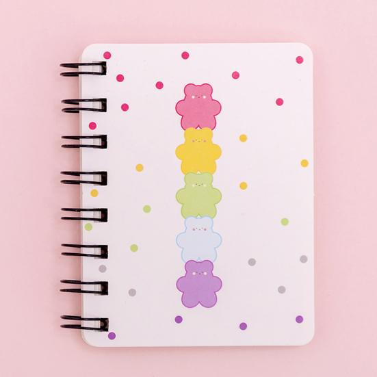 2Pcs Cartoon Coil Notebook Mini A7 Portable Spiral Memo Pad for Students Cute Flower Notebook for Journaling School Travel