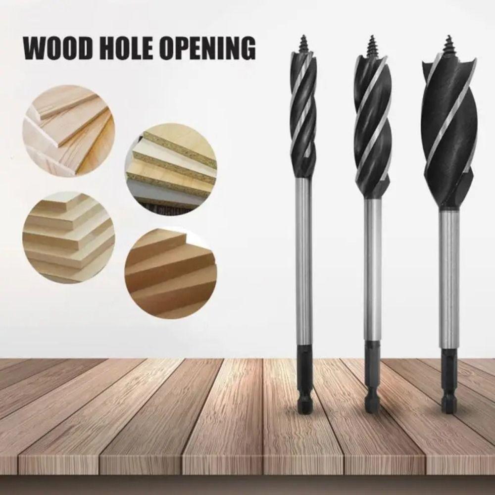 Four-slot Twist Drill Bit 4 Edges Hole Opener Saw 10-35MM Auger Drill Bits  Carpenter Joiner Tool