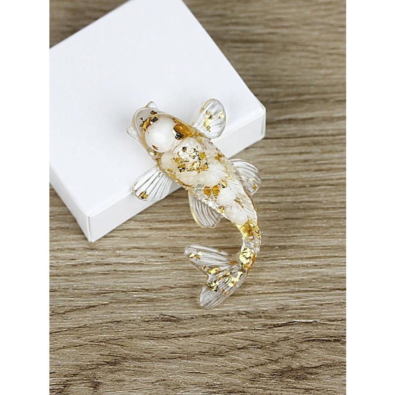 Mini Small Fish Desktop Ornament, Vintage and Personalized Koi Fish, Micro Landscape Resin Crafts, Suitable As A Small Gift for Friends