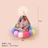 Pet Birthday Party Outfit Set - Polka Dot Bib Collar Hat Cats Dogs Cute Mesh Costume Accessory Photoshoot