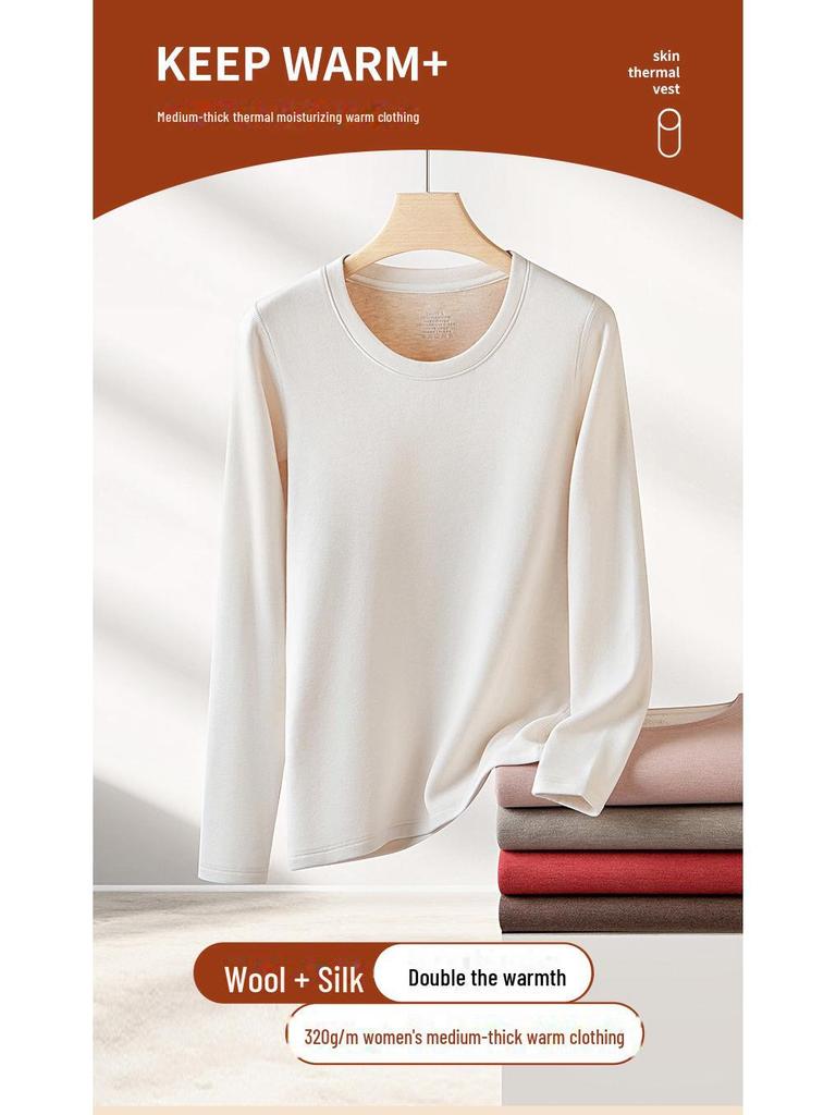 Wool-Blend Autumn/Winter Women's Silk Plush Warm Shirt, Thickened for Outdoor Wear