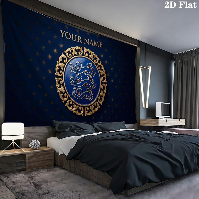 Custom Name,England Wall tapestry, aesthetic printed fabric blanket, suitable for bedroom, living room, and home decor.