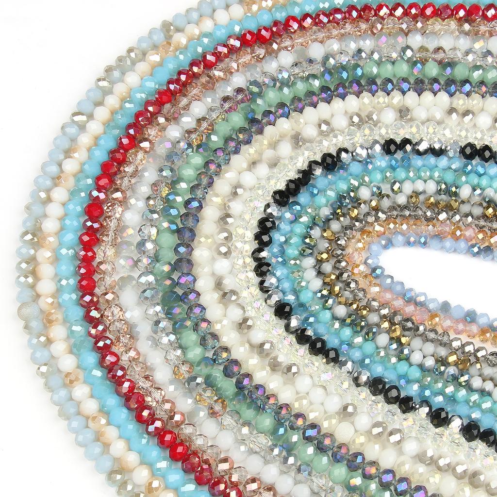 1 Stück 16 Stil AB klare Rondelle Österreich Kristallperlen facettierte tschechische Glasperlen lose Abstandsperlen für Schmuckherstellung DIY Armband Zubehör