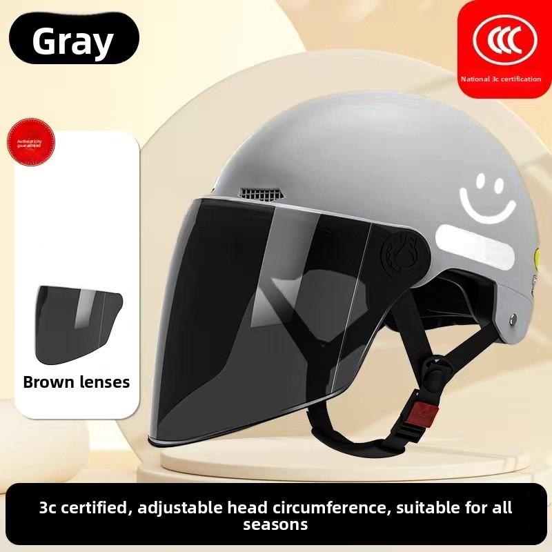 Electric Battery Car Helmet Women's Summer Sun Protection Breathable Hard Hat Motorcycle Riding Helmet Four Seasons Half Helmet