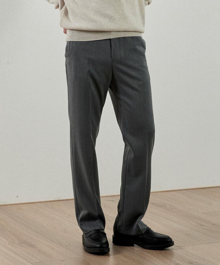 ANALOG MOOD Semi Slim Wide Slacks (Charcoal)