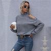 Solid Color Loose Knitted Turtleneck Sweater Pullover Top Women Full Sleeve All Match Spring Fall S-L