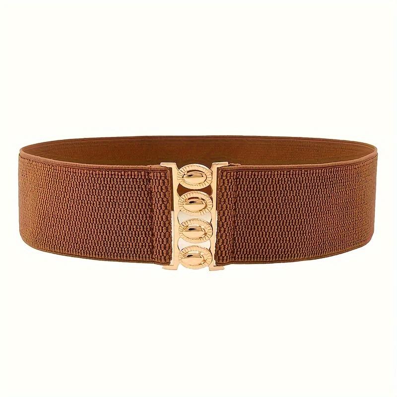 1pc Women's Elastic Waist Belts Sequins & Alphabets Embellished, Alloy Buckle with Elastic Band Stylish Buckle Design