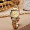Light Luxury Fashion Square Dial Alloy Strap Roman Numerals Women's Quartz Watch Bracelet Set 5 Piece Set for Holiday Gifts