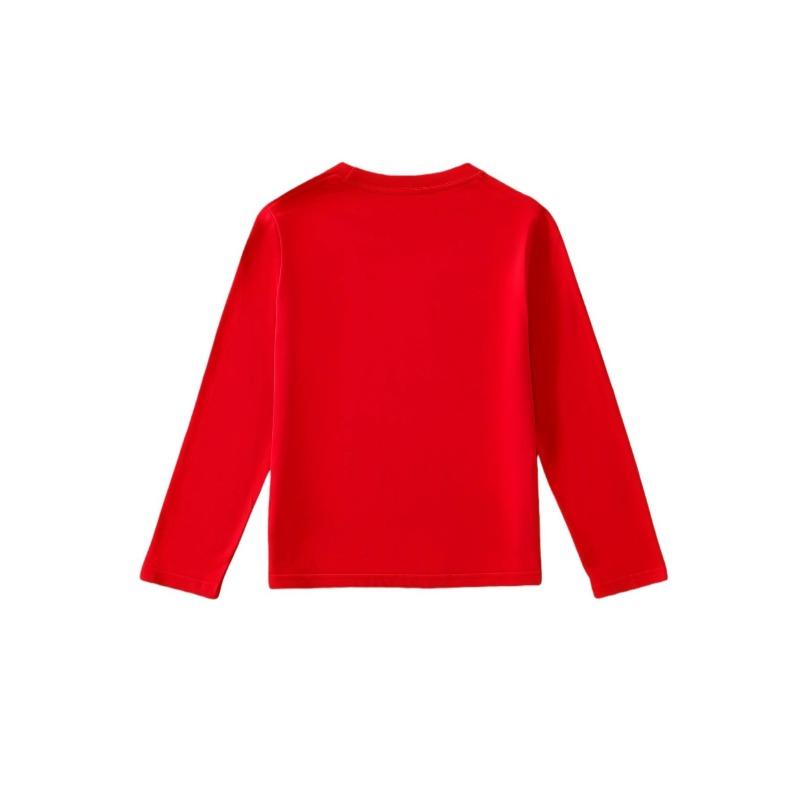 European sizes Kids' Long Sleeve Top, Fashionable Round Neck Sweatshirt with Colorful Splatter Smile Pattern, Cute Top for Daily Casual Wear