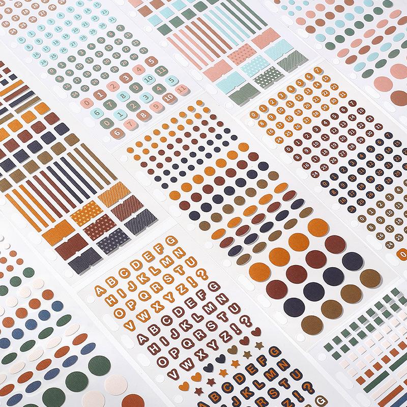 Four Seasons Korean Style Artistic Dot Marker Stickers Set for Journals