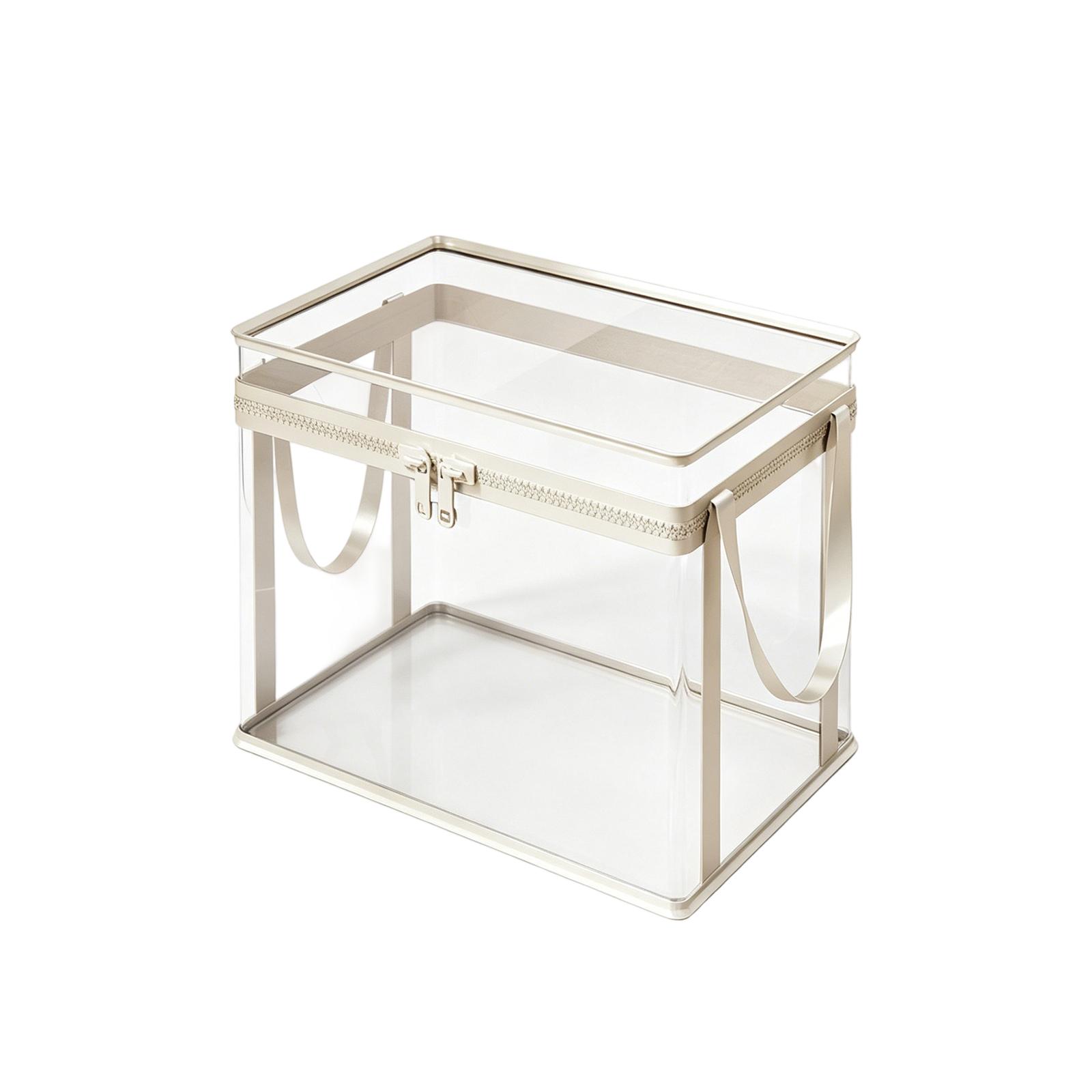 

Transparent Storage Box Medium Size Dustproof Thickened Clear Clothing Organizer with Zipper and Carrying Handles Suitable for Home and Travel One Size білий