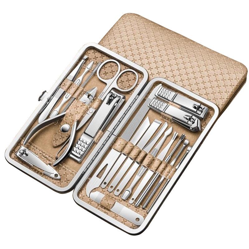19-Piece Nail Care Set: Cuticle Nippers, Nail Clippers, Art Tools