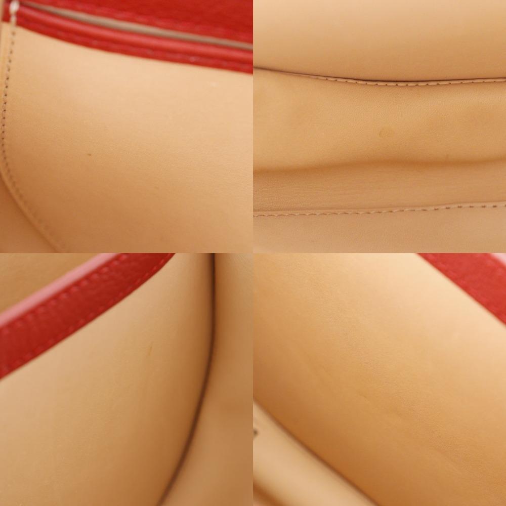 DELVAUX Mutan Shoulder Bag Outlet Red Calfskin Women Used