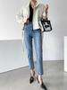 Korean Retro Chic Stand Collar Zipper Jacket with Big Pockets and Long Sleeves