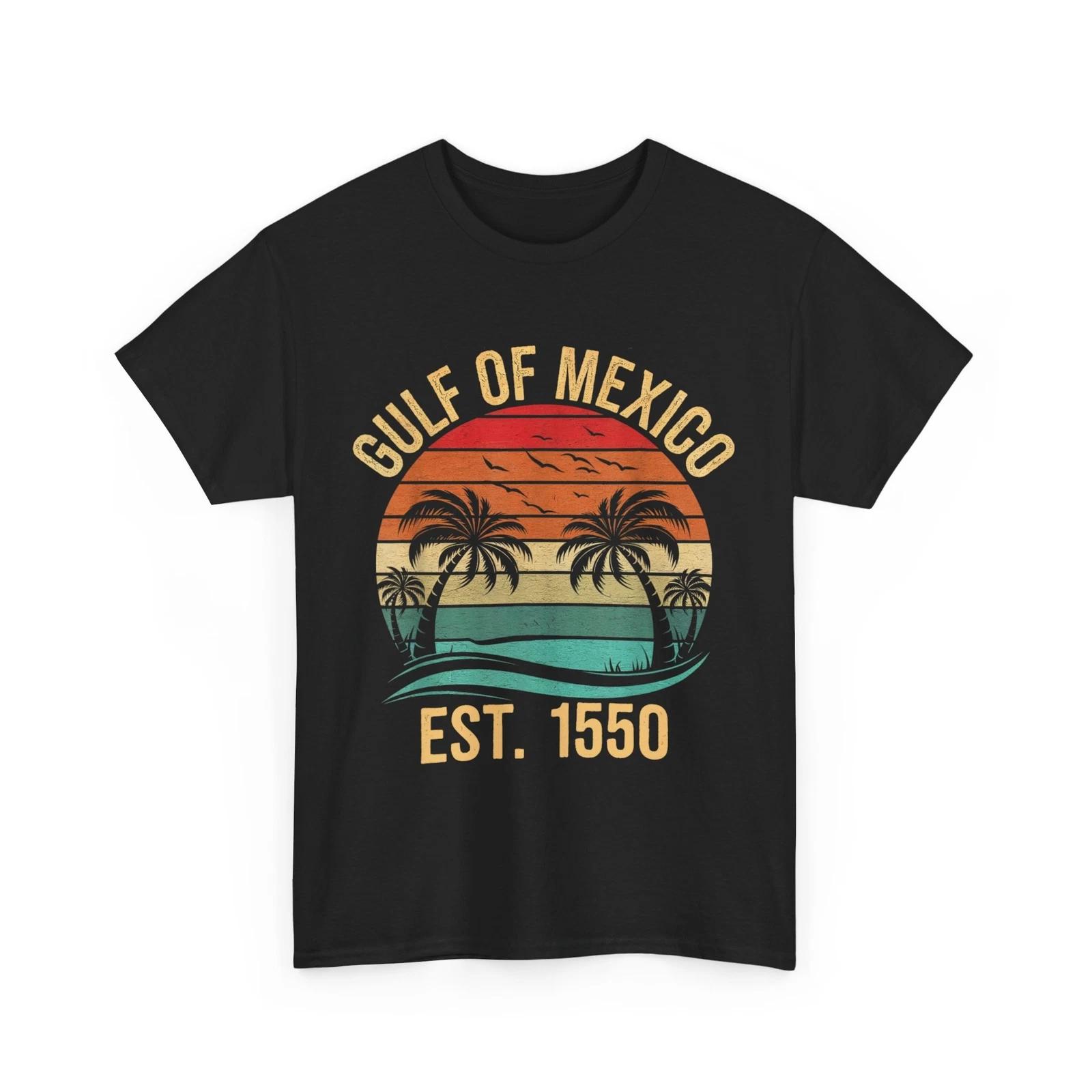 Gulf of Mexico Shirt, Beach Palm Trees Sunset Gulf of Mexico Est 1550 Shirt S