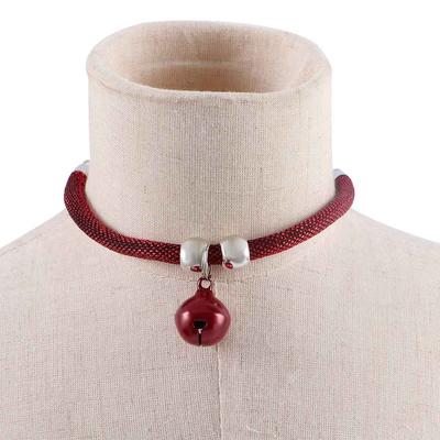 Fashion Pet Bell Collar Necklace Nylon Fabric Kitten Accessory Cats Collar With Extension Chain Cats Puppy Decoration Product