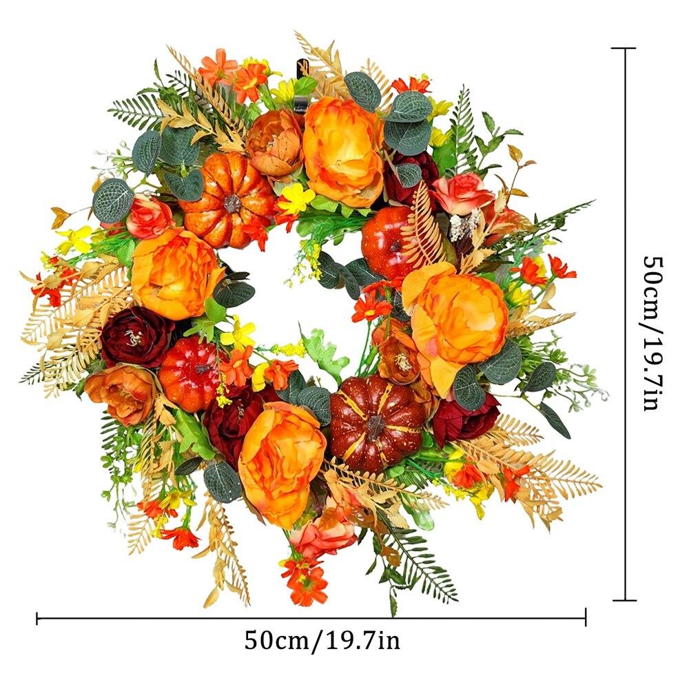 Fall Peony And Pumpkin Wreath Year Round Wreath Festival Celebration Artificial Fall Wreath Autumn Front Door Wreath