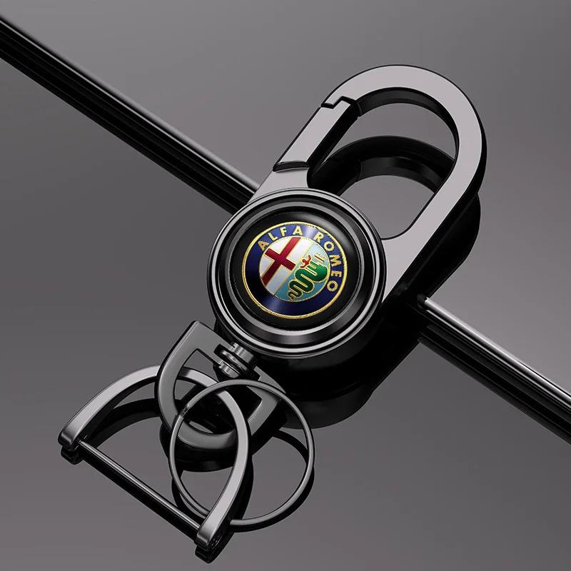 

For Alfa Romeo 2026 Hot Sticker Fashion Metal Car Keychain Key Chain Ring Car Key Holder Auto Styling for Alfa Romeo Giulia Giul