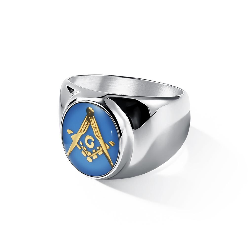 Anello Muratoreria in Acciaio Inossidabile per Uomo Stile Gioielli Punk Vintage