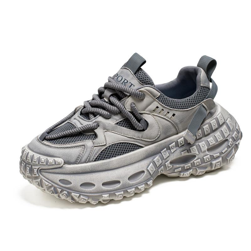 

Модные Новые Классические Мужские Кроссовки Модная Универсальная Дышащая Повседневная Обувь Для Открытого Воздуха Увеличивающая Рост Толстая Подошва Спортивная Обувь для Бега 44 серый