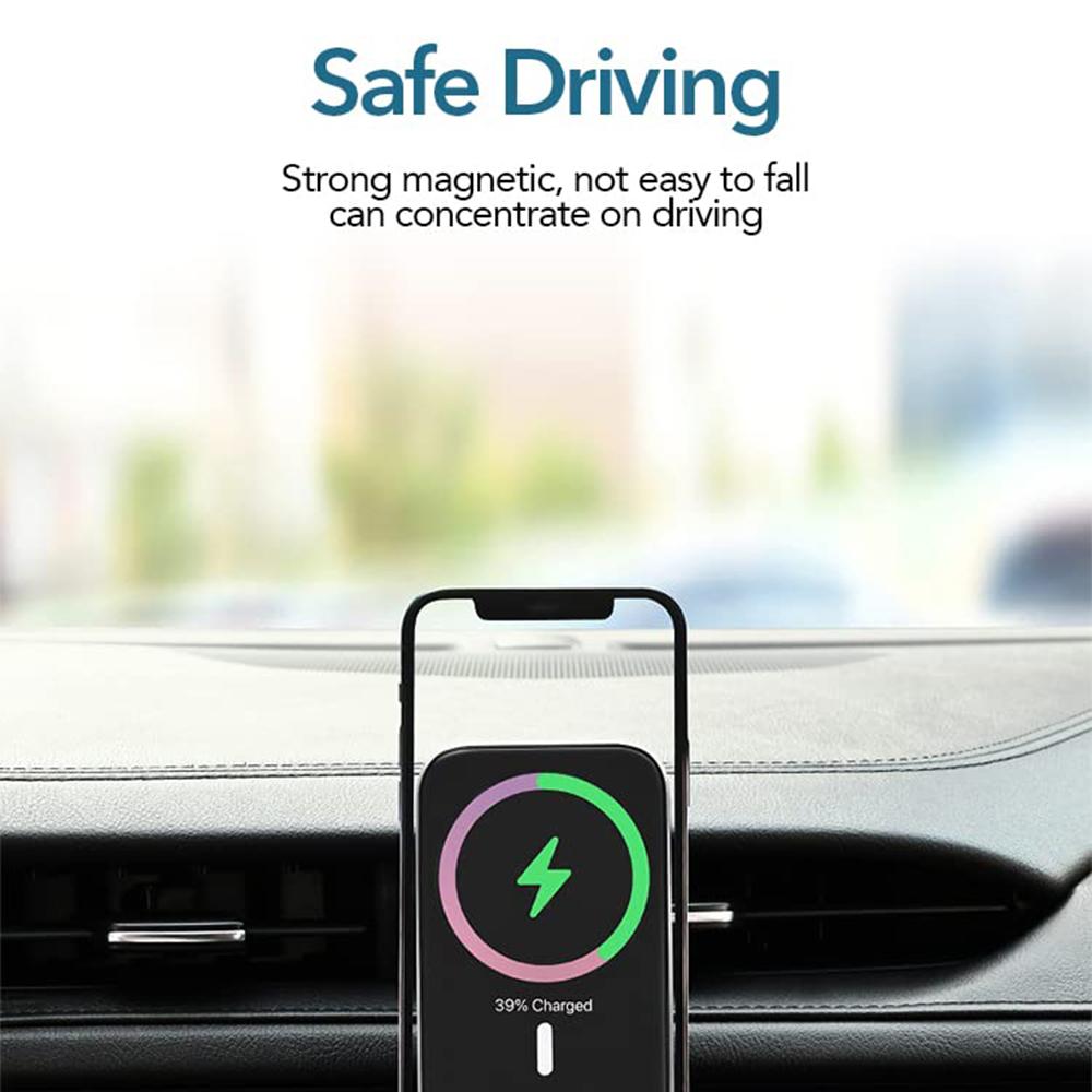 W87 Car Air Outlet Phone Mount Magnetic Wireless Charger Cell Phone Bracket Compatible with MagSafe