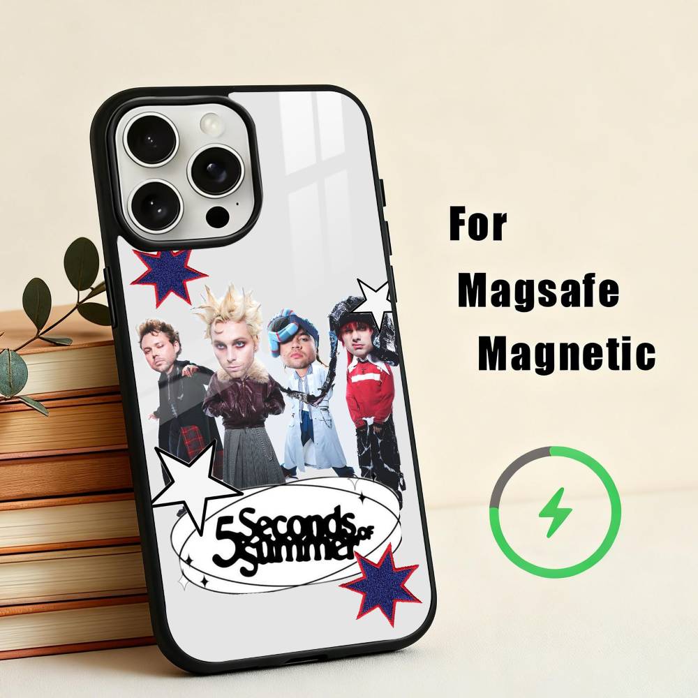 P-Popular Rock B-Band 5-5SOS Phone Case For iPhone 17,16,15,14,13,12,Plus,Pro,Max for Magsafe Magnetic Wireless Charging