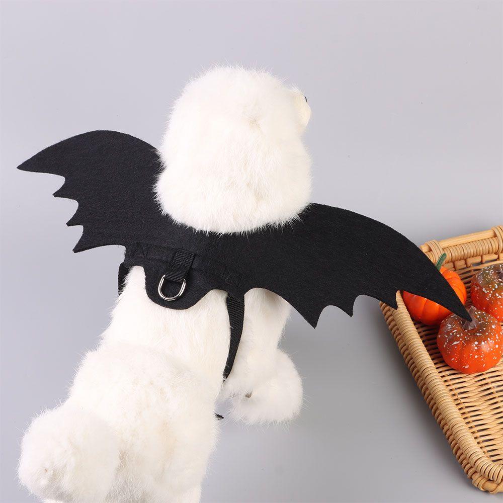 With Traction Rope Hook Cosplay Prop Party Dress Pet Costume Halloween Dog Cat Bat Wings