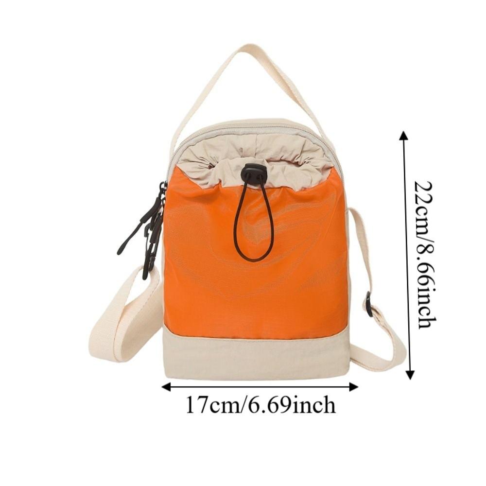Casual Drawstring Crossbody Water Bottle Bag Nylon Versatile Phone Shoulder Pouch Adjustable Lightweight Mobile Phone Pocket Gym