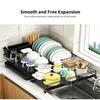 Expandable Over Sink Dish Rack Metal Open Wire Drainer for Plates Bowls Cups and Everyday Dish Drying Tasks for Household Use