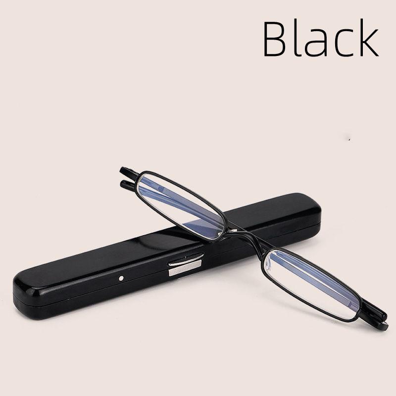 Unisex Pocket Reading Glasses Slim Mini Metal Readers with Pen Tube Case Reader Eyeglasses Diopter +1.0/1.5/2.0/2.5 Dropshipping
