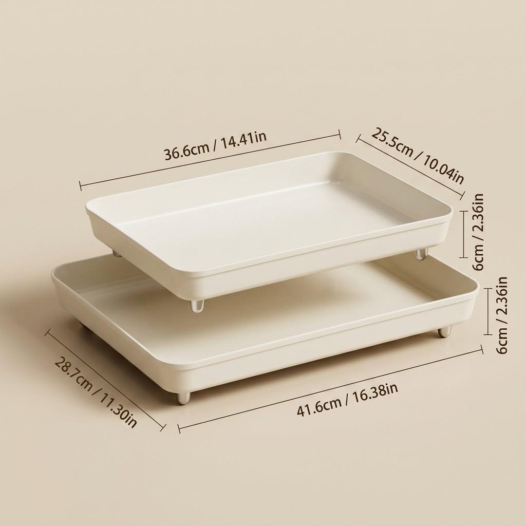 Bathroom Accessories Vanity Tray Countertop Makeup Organizer Cosmetics Storage Skincare Perfume Stand Non-Slip Metal Feet