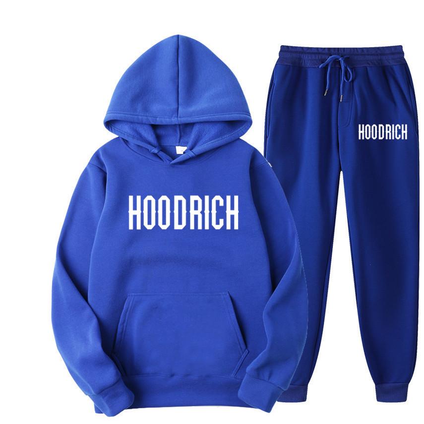 Men's HOODRICH Letter Print Casual Hoodie Sweatshirt Set - Sportswear