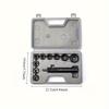 10pcs Heavy-Duty Hollow Punch Press Set with Interchangeable Dies and Textured Handle, Durable High Carbon Steel Construction