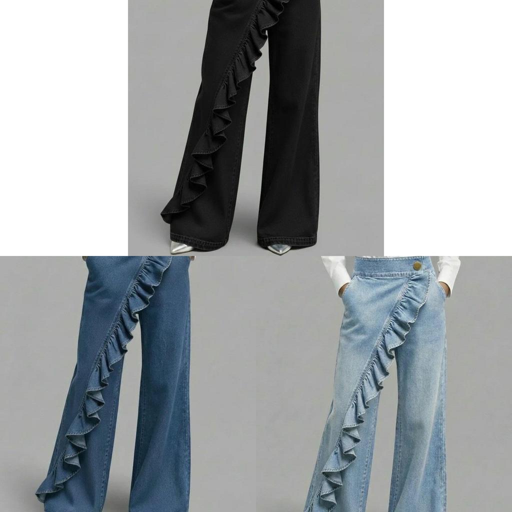 Pantaloni di Jeans Vintage con Tessuto Elasticizzato per un Look Casual da Ufficio