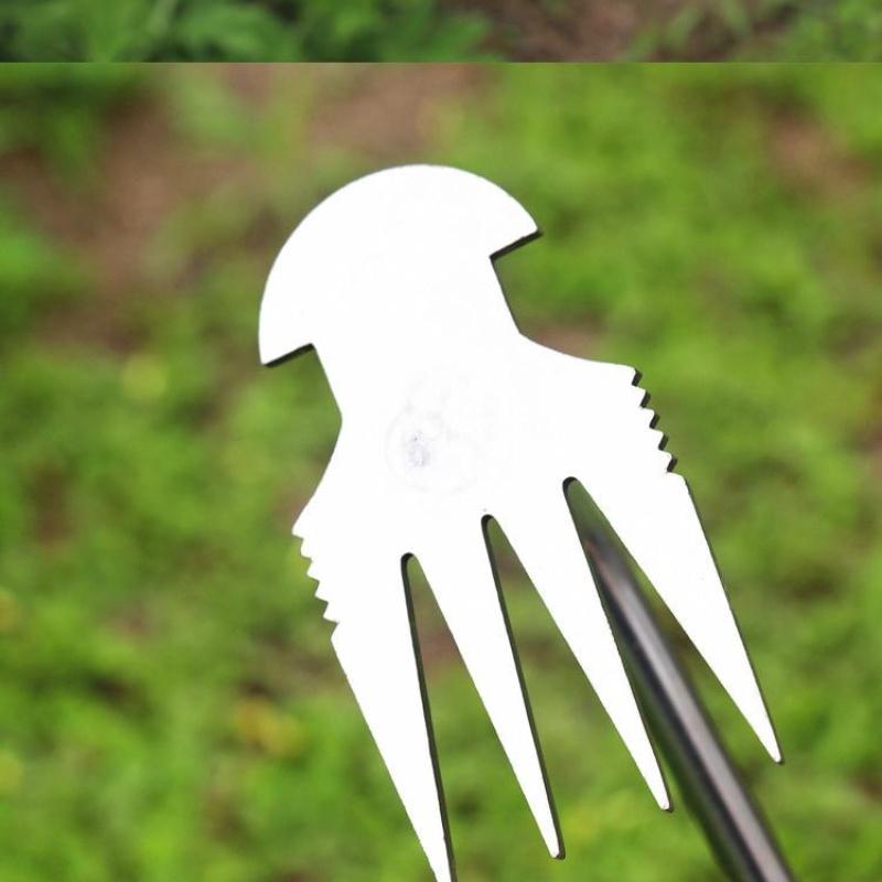 Müheloses Jäten: 1 Stück Langlebiger Unkrautstecher-4 Scharfe Zähne-Langer Massivholzgriff-Gartengerät