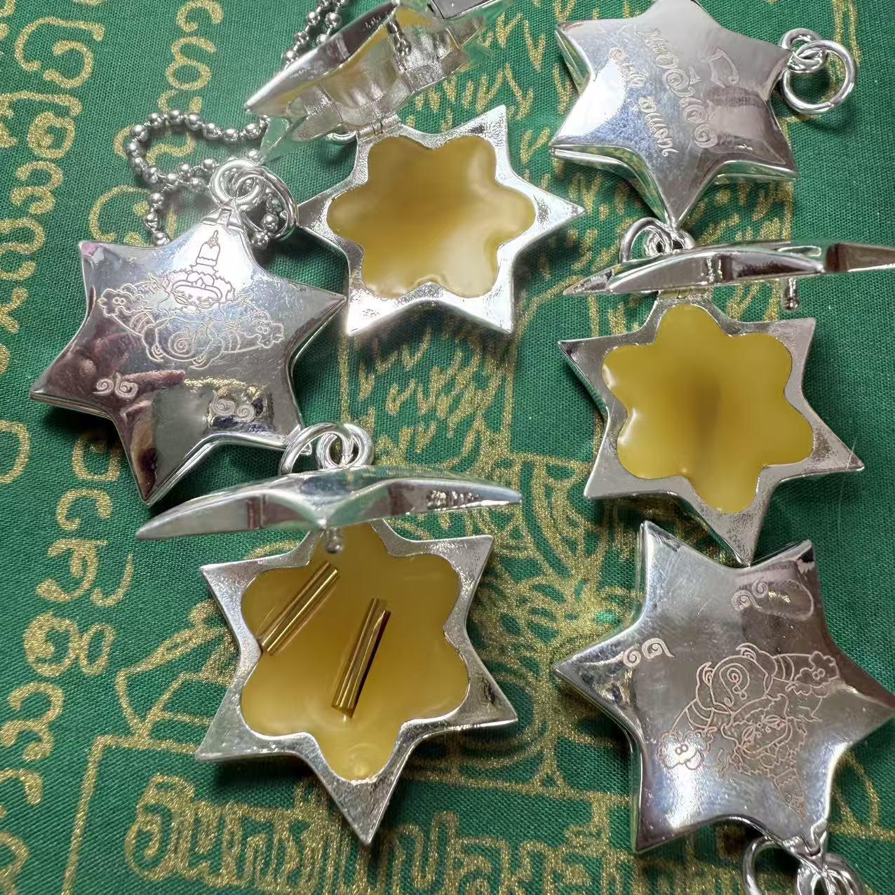 Ajarn Phrom Rahu Thai Buddhist Talisman Pendant with Double Tubes Thai Prosperity Connection