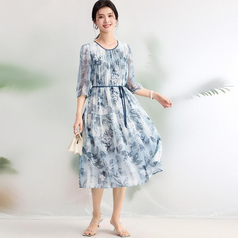 100% Silk Mulberry Silk Double Crepe Dress