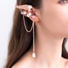 Left Ear Right Ear Zinc Zinc Alloy Elf Ear Clip Crystal Long Tassel Earrings Wings Ear Cuff  Cosplay Jewelry