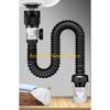 F26C Convenient Sink Drain Solution ABS & Steel Sink Drain Set Drain Pipe Set Preventing Clogs Unpleasant Odors for Bathroom