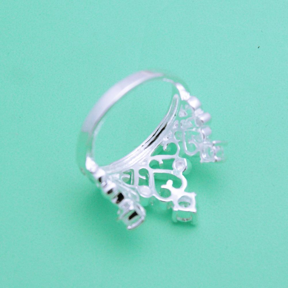 Zircon Crown Ring Women'S Temperament Index Finger Ring Electro/White Gold Jewelry
