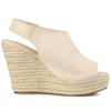 Allegra K Women's Wedge Sandals with Backstrap Platform Espadrilles, Beige, Size 24.0cm