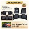Car Floor Mats For Volkswagen VW T-Cross Taigun C11 LWB 2018~2025 Leather Pad Foot Carpet Left Hand Driver Rug Cover Accessories