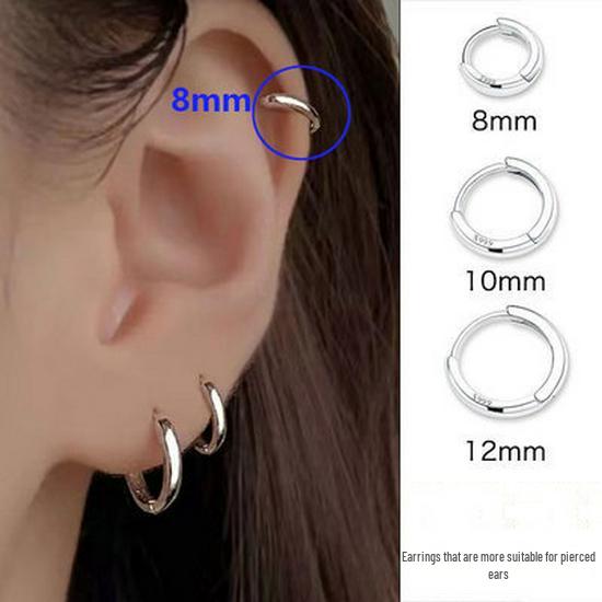 2025 Trendy 925 Silver Hoop Earrings: High-End European & American Style for Women