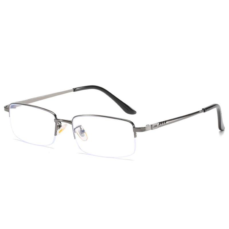 Metal Half Frame Prescription Eyeglasses for Men Blue Light Blocking Nearsighted Glasses 0 to -6 0 Diopters