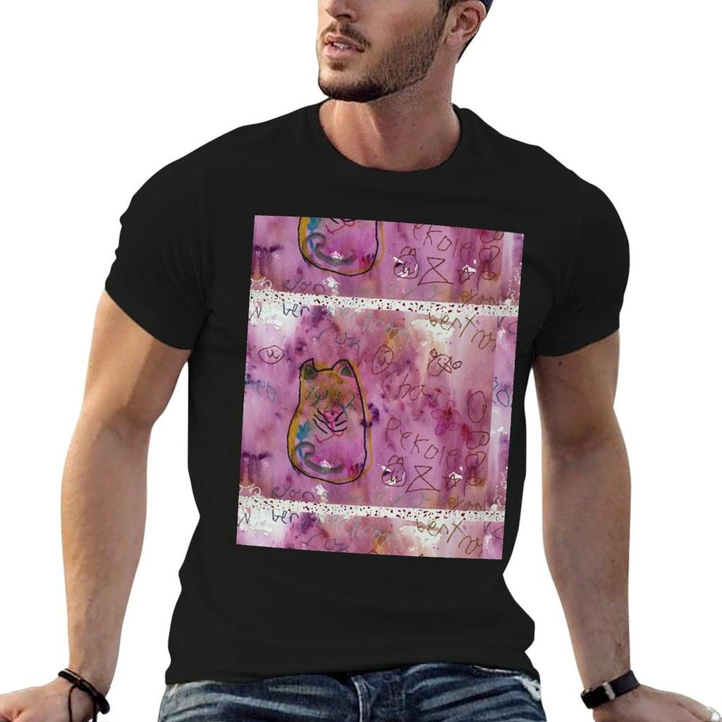 Magenta Cat Tshirt Cotton T Shirt Unisex Unisex T Shirts Graphic T Shirts With Prints Tshirt