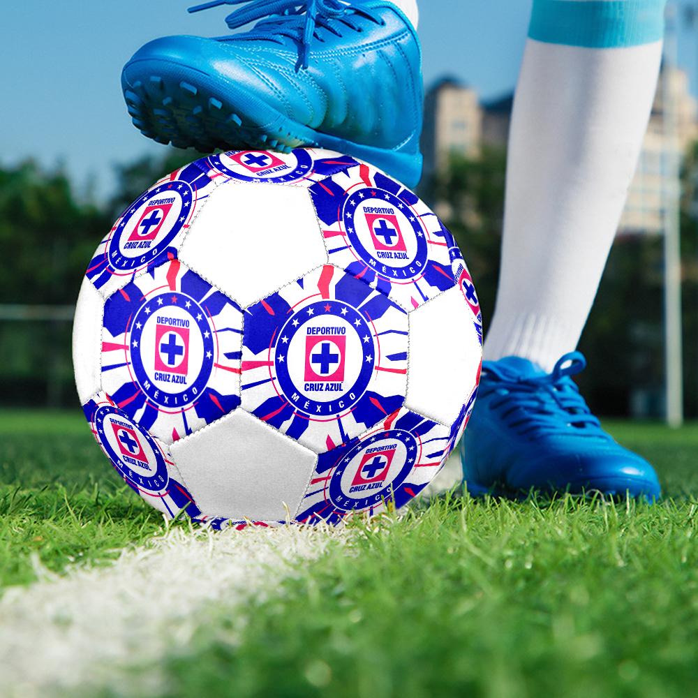 Cruz Azul Soccer Ball, colorful, suitable for all ages, machine-stitched, PVC material, competition grade, durable and high bounce