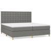 3142682 vidaXL Divan Bed with Mattress Dark Grey 200x200cm Fabric