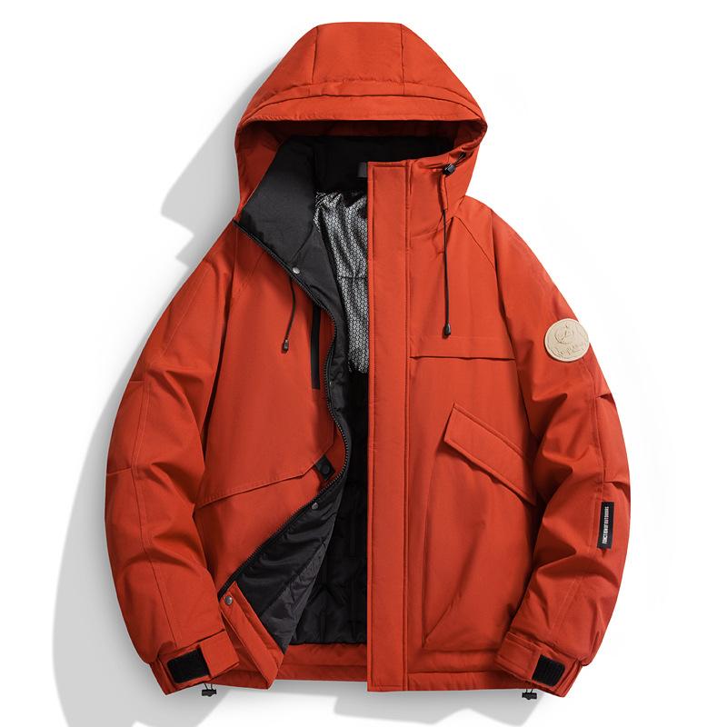 Pánská ležérní bavlněná bunda s kapucí, jednobarevná, zimní, pro každodenní nošení